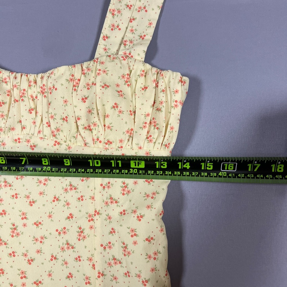 Princess Polly Freya Mini Dress Womens Beige 4 Floral Print Side Slit Sleeveless - Picture 7 of 10